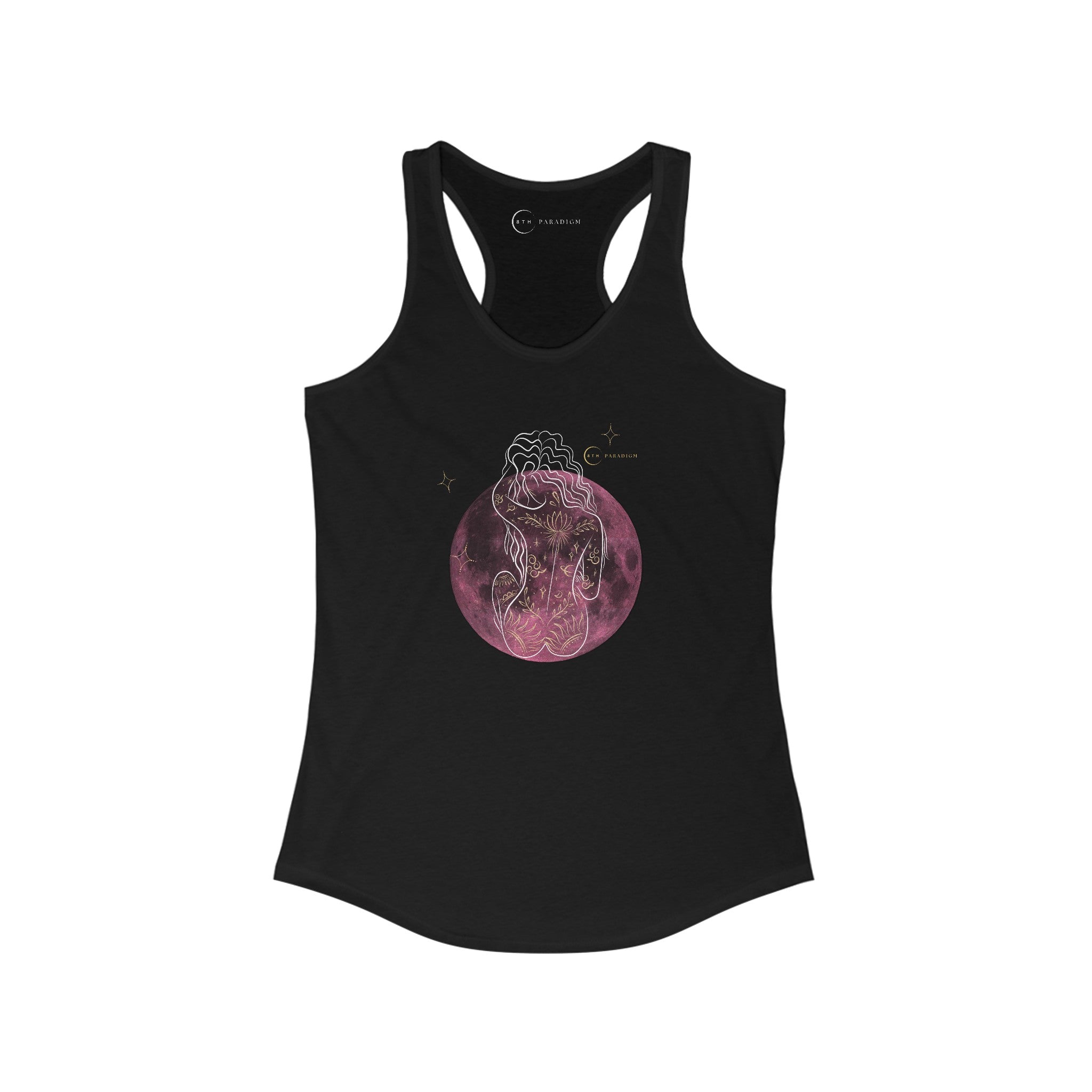 CELESTIAL WOMAN ON PINK MOON (WOMEN'S RACERBACK TANK TOP)