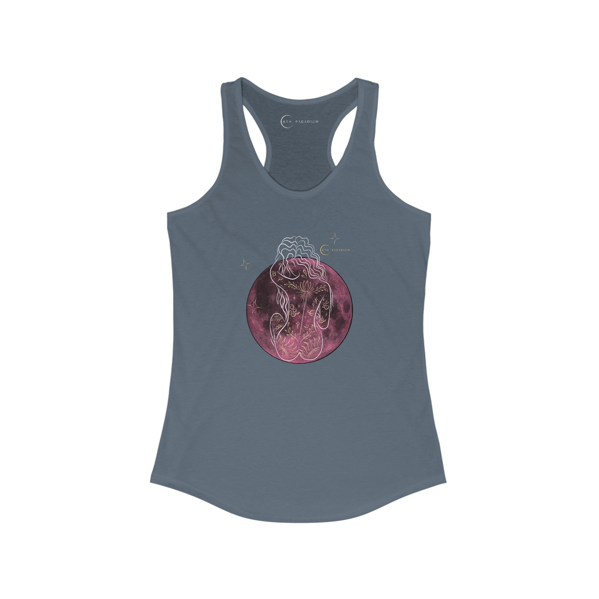 CELESTIAL WOMAN ON PINK MOON (WOMEN'S RACERBACK TANK TOP)