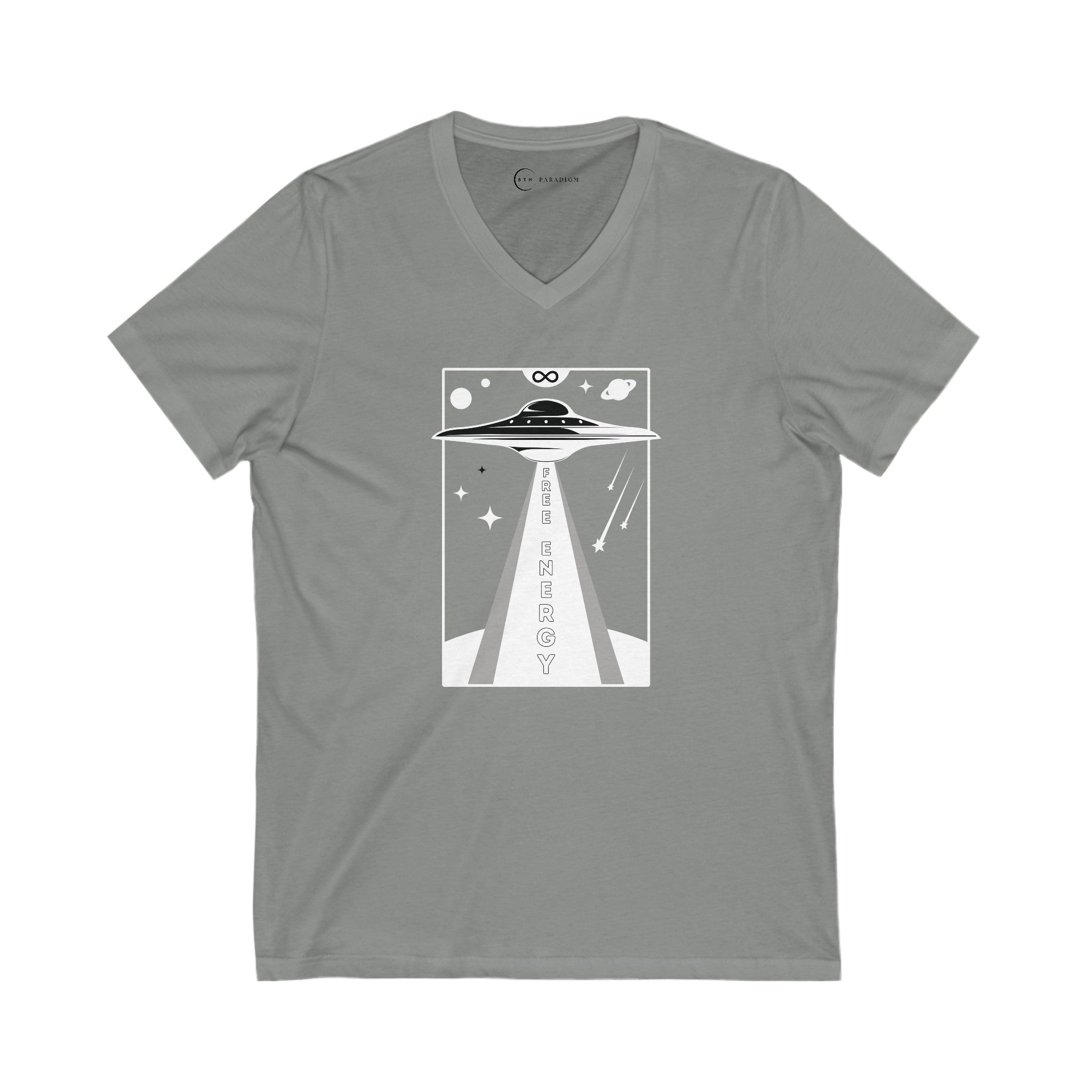 UFO FREE ENERGY (ADULT V-NECK T-SHIRT)