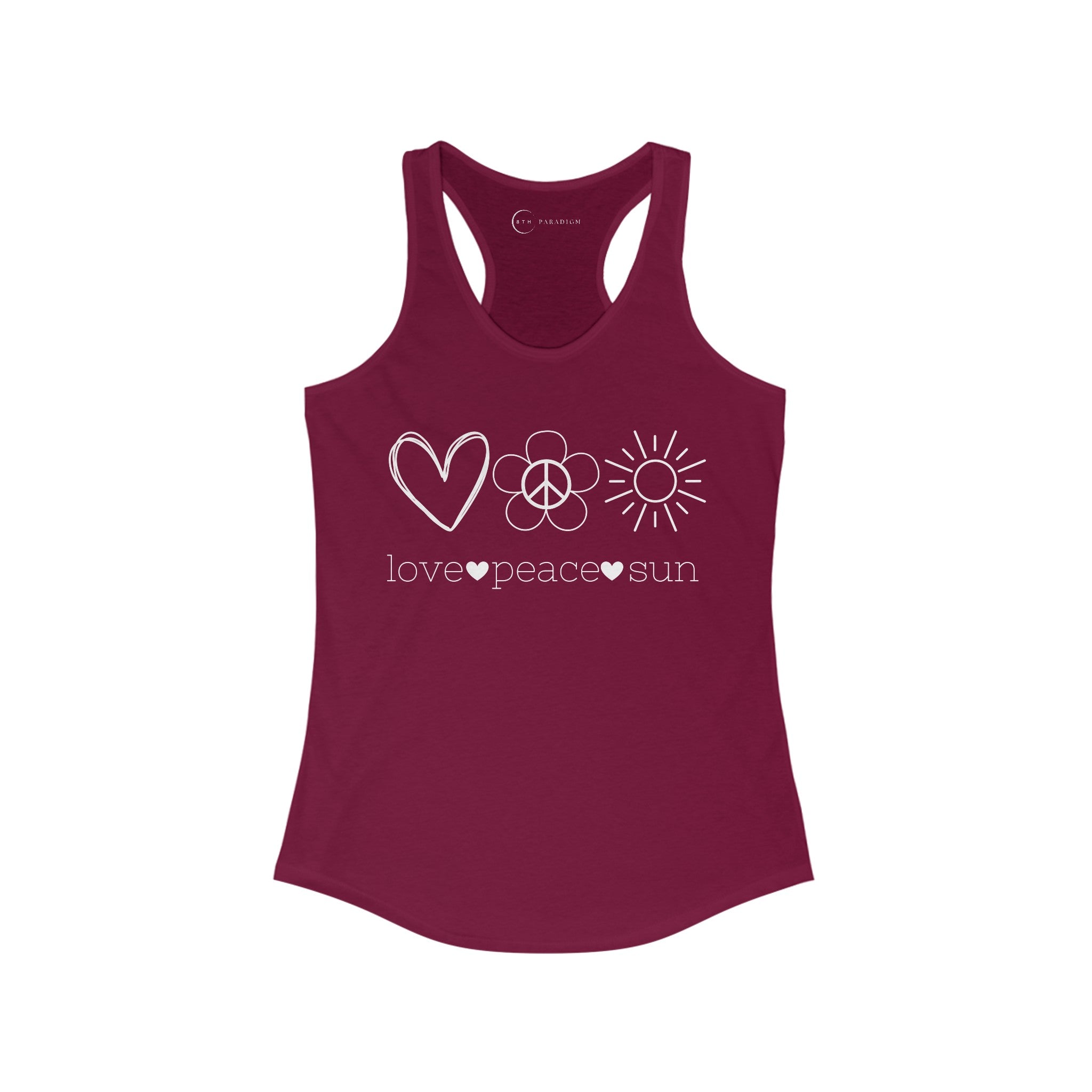 LOVE PEACE SUN (WOMEN'S RACERBACK TANK TOP)