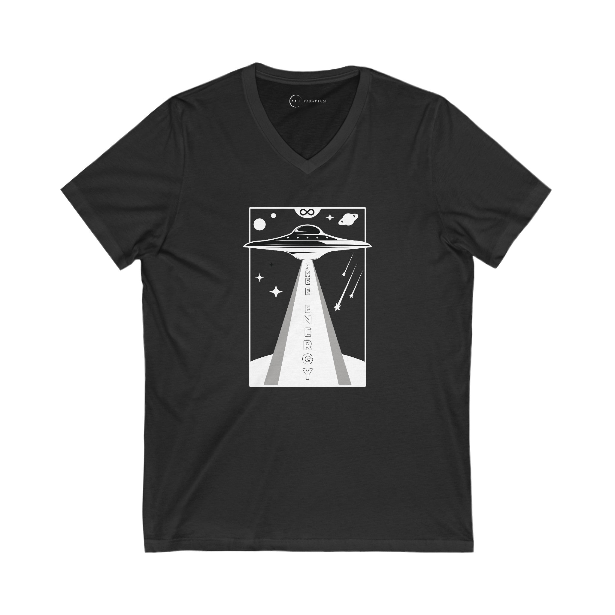 UFO FREE ENERGY (ADULT V-NECK T-SHIRT)