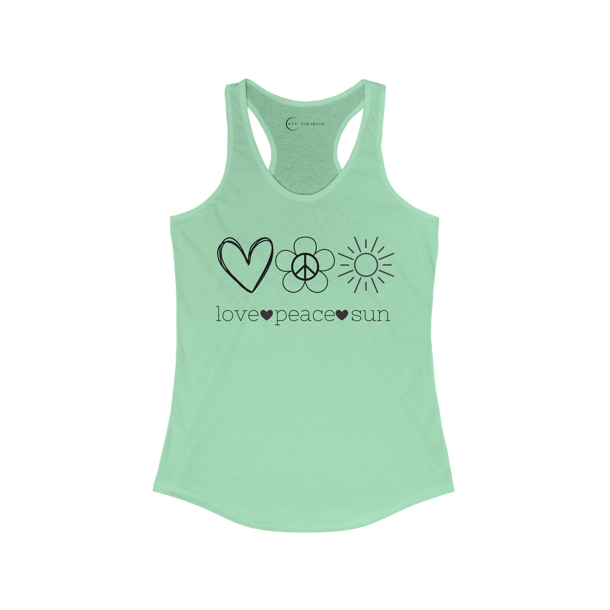 LOVE PEACE SUN (WOMEN'S RACERBACK TANK TOP)