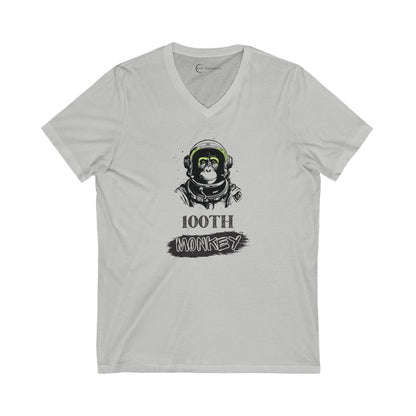 100TH Monkey (ADULT V-NECK T-SHIRT)