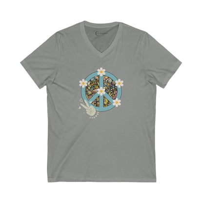 FLOWER POWER (ADULT V-NECK T-SHIRT)