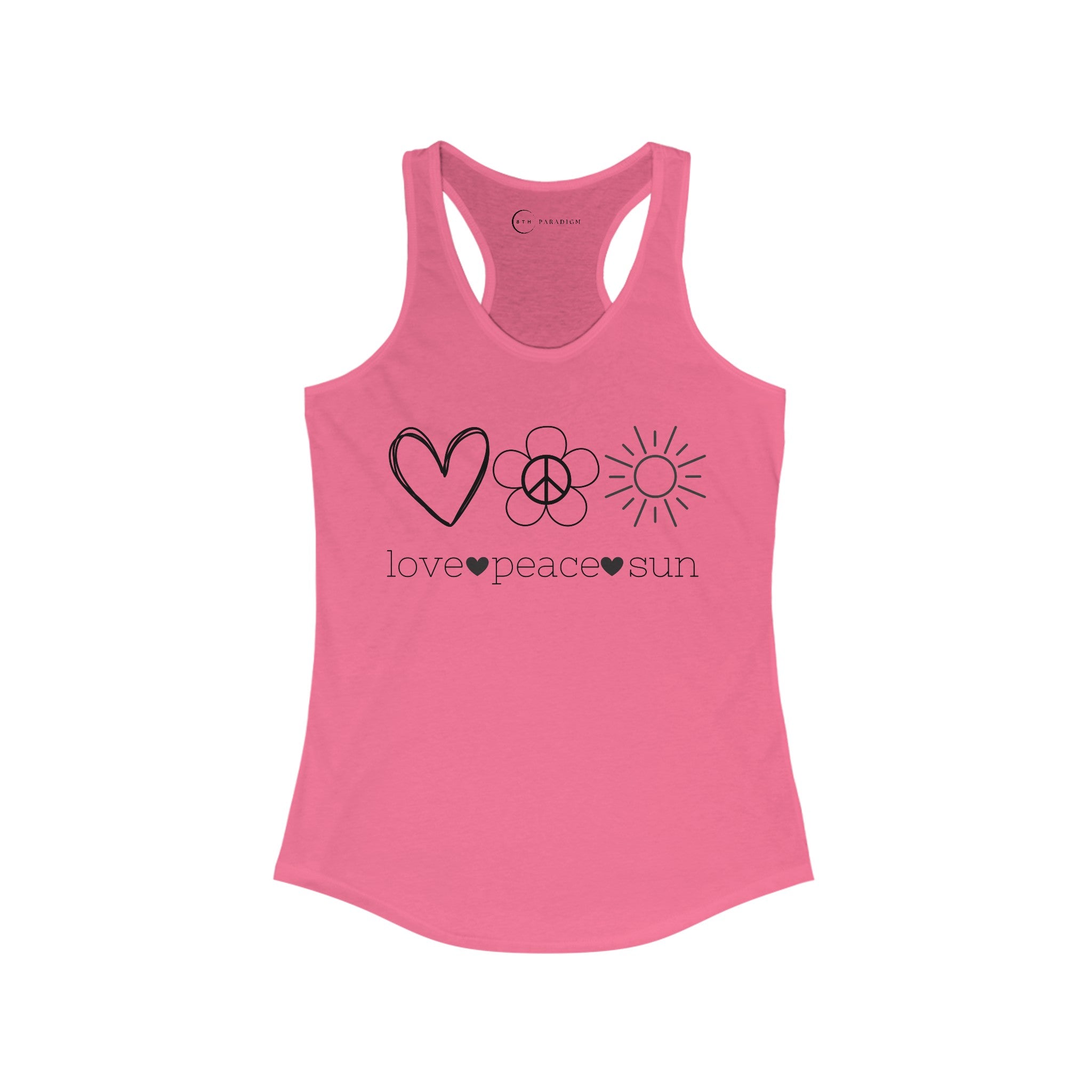 LOVE PEACE SUN (WOMEN'S RACERBACK TANK TOP)