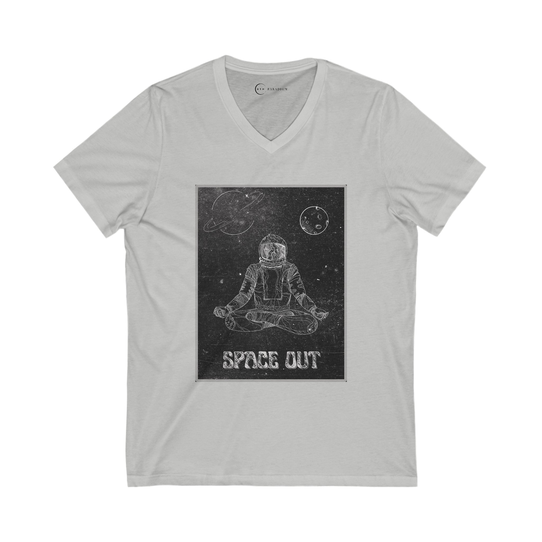 SPACE OUT MEDITATION  (ADULT V-NECK T-SHIRT)