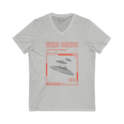 WEIRD SCIENCE AND FRICKIN MAGIC (ADULT V-NECK T-SHIRT)