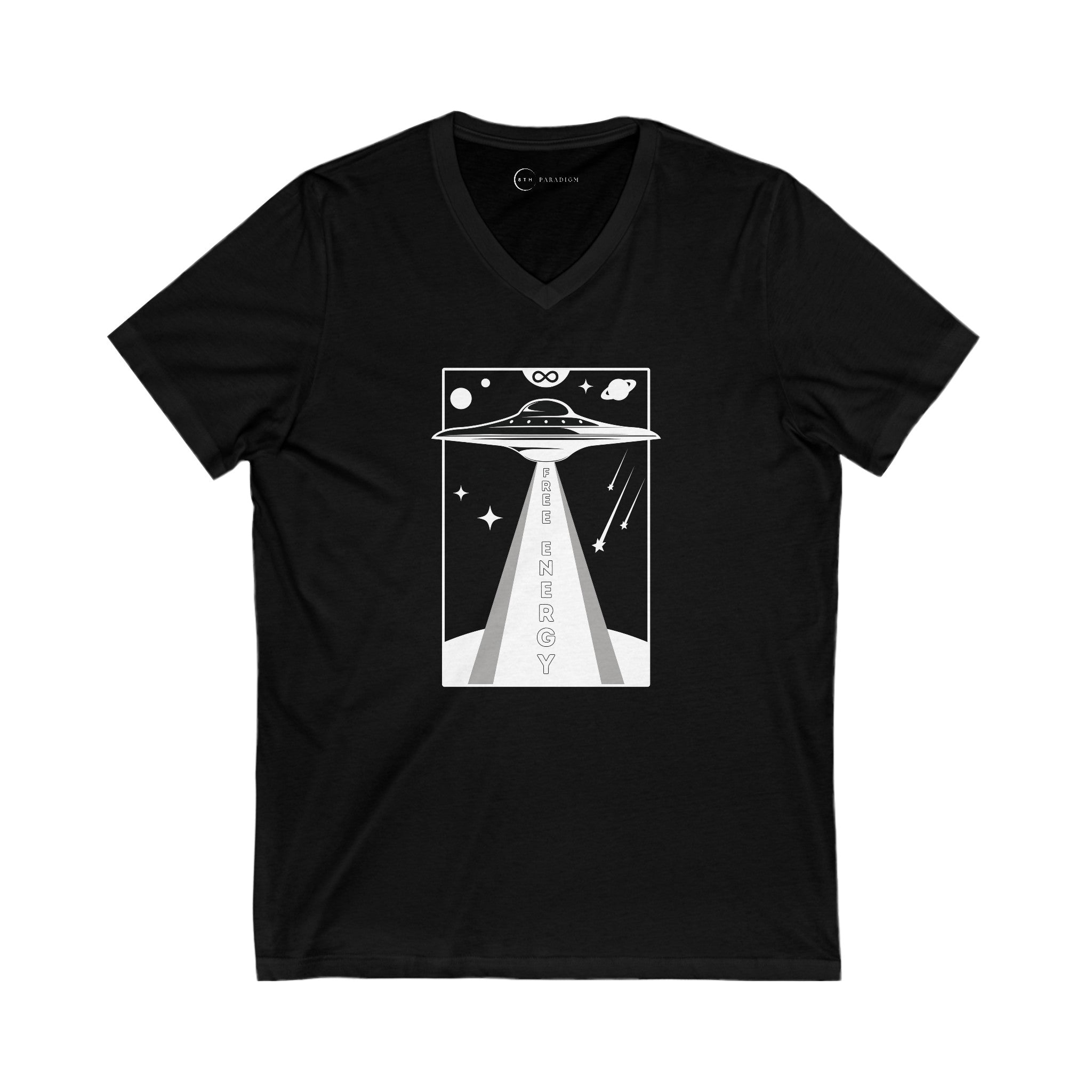 UFO FREE ENERGY (ADULT V-NECK T-SHIRT)