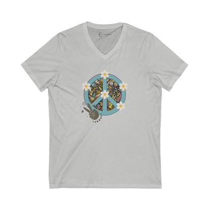 FLOWER POWER (ADULT V-NECK T-SHIRT)