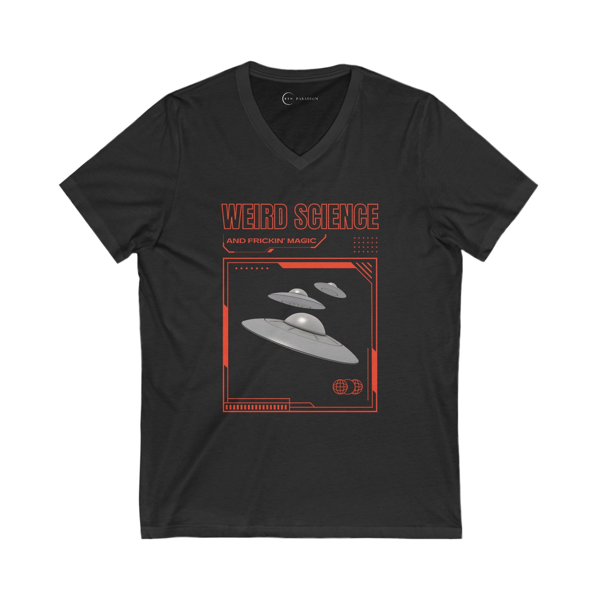 WEIRD SCIENCE AND FRICKIN MAGIC (ADULT V-NECK T-SHIRT)