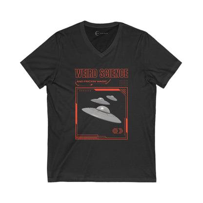 WEIRD SCIENCE AND FRICKIN MAGIC (ADULT V-NECK T-SHIRT)