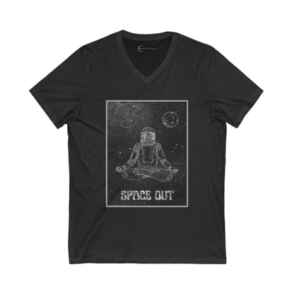 SPACE OUT MEDITATION  (ADULT V-NECK T-SHIRT)