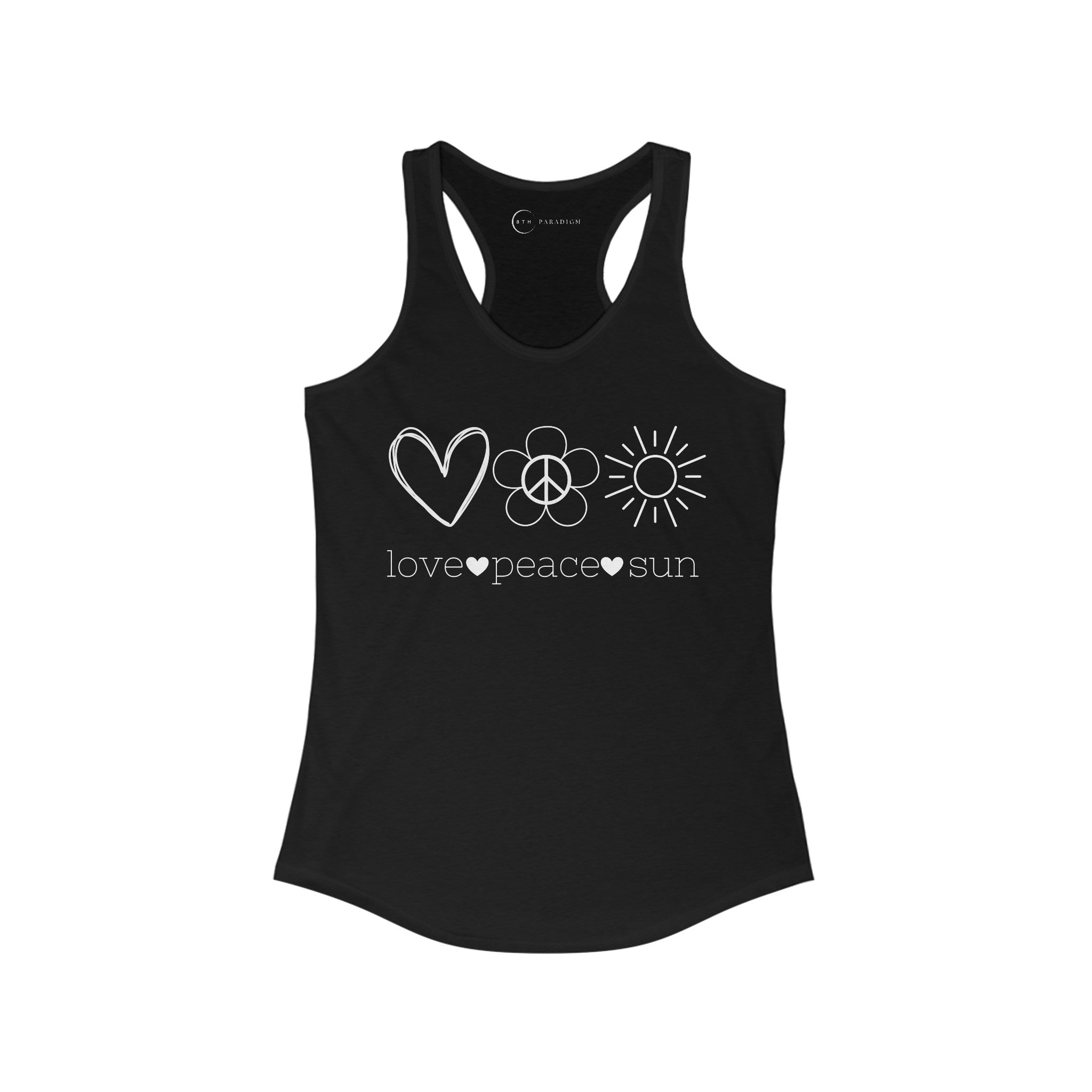 LOVE PEACE SUN (WOMEN'S RACERBACK TANK TOP)