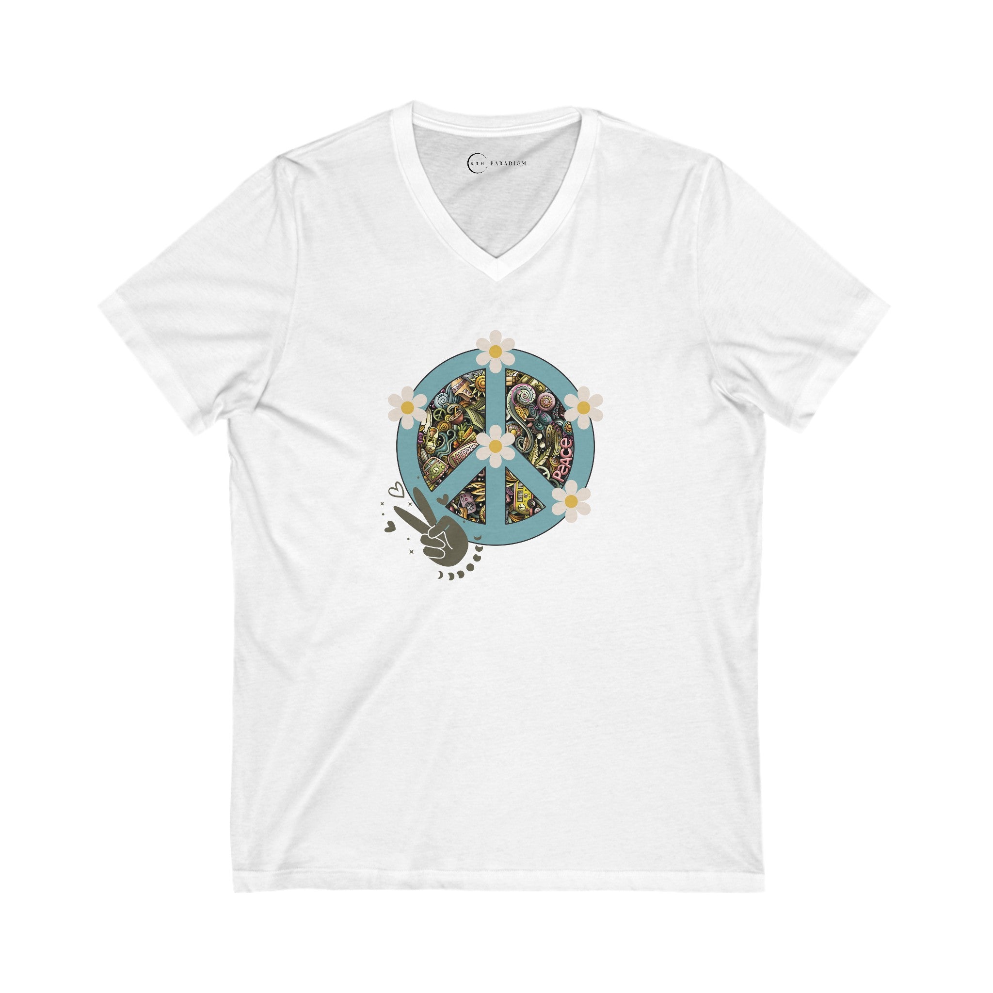 FLOWER POWER (ADULT V-NECK T-SHIRT)